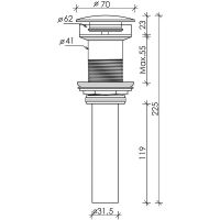 Донный клапан WellWant click-clack Хром арт-WWSD2000M — фото 3, Донные клапаны