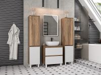 Тумба под раковину Brevita Dakota 60 Белая матовая Дуб Галифакс олово арт-DAK-07060-19/01-2Я — фото 6, Тумбы под раковину