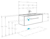 Тумба под раковину Aquaton Мадрид 120 М подвесная Белая арт-1A168701MA010 — фото 9, Тумбы под раковину