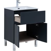 Тумба под раковину Aquanet Алвита New 60 Антрацит арт-277547 — фото 4, Тумбы под раковину