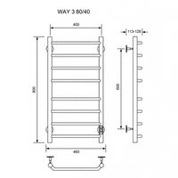Электрический полотенцесушитель Ника Way-3 80/40 U Белый матовый арт-WAY-3 80/40 бел U — фото 4, Электрические полотенцесушители