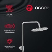Душевая система Agger Thermo Хром арт-A2461100 — фото 2, Душевые стойки