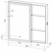 Зеркальный шкаф Bellezza Марта 80 L с подсветкой Белый арт-4646613022013 — фото 4, Зеркальные шкафы в ванную