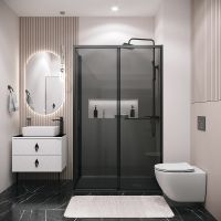 Товар: Душевой уголок Grossman Style 110х80 профиль Черный матовый стекло тонированное арт-120.K33.05.1180.21.10 - фото 3 Душевой уголок Grossman Style 110х80 профиль Черный матовый стекло тонированное арт-120.K33.05.1180.21.10 — фото 3, Прямоугольные душевые уголки