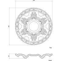 Розетка потолочная Европласт 490x60x490 мм арт-1.56.021 — фото 3, Розетки потолочные