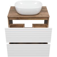 Тумба под раковину Brevita Dakota 70 Белая матовая Дуб Галифакс олово арт-DAK-07070-19/01-2Я — фото 4, Тумбы под раковину