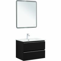 Тумба под раковину Aquanet Вега 70 подвесная Черная матовая арт-329596 — фото 6, Тумбы под раковину