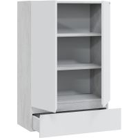 Подвесной шкаф СанТа Марс 60 Белый Светлое дерево арт-700412 — фото 2, Шкафы для ванной