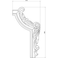 Угловой элемент Европласт 395x23x215 мм арт-1.52.293 — фото 2, Молдинги