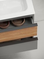 Товар: Тумба под раковину Sancos Delta 100 L подвесная Дуб красный Графит арт-DL100LGR - фото 7 Тумба под раковину Sancos Delta 100 L подвесная Дуб красный Графит арт-DL100LGR — фото 7, Тумбы под раковину