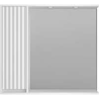 Зеркало со шкафом Brevita Balaton 90 L с подсветкой Белое матовое арт-BAL-04090-01-Л — фото 1, Зеркальные шкафы в ванную