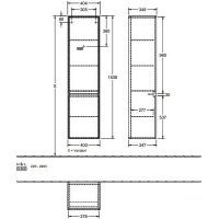 Шкаф-пенал Villeroy&Boch Collaro 40 подвесной Black Matt Lacquer арт-C033L1PD — фото 2, Пеналы для ванной комнаты