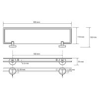 Товар: Стеклянная полка Bemeta Omega Хром арт-104102202 - фото 2 Стеклянная полка Bemeta Omega Хром арт-104102202 — фото 2, Полки для ванной и душа