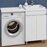 Тумба под раковину СанТа Марс 120 Белая арт-700304 — фото 1, Тумбы под раковину