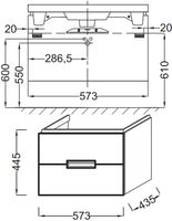Тумба под раковину Jacob Delafon Reve 60 подвесная Серый антрацит арт-EB1134-442 — фото 4, Тумбы под раковину