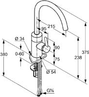 Смеситель для кухни Kludi E-Go Хром арт-422100575 — фото 7, Смесители для кухни