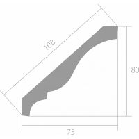Карниз Ultrawood 2000x80x75 мм арт-CR 001-2000 — фото 3, Карнизы