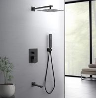 Душевая система Aquatek Либра Черная матовая арт-AQ1673MB — фото 3, Встраиваемые душевые комплекты