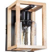 Настенный светильник Artelamp Dublin Прозрачный Светлое дерево Черный арт-A7025AP-1BK — фото 1, Бра