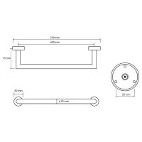 Поручень Bemeta Omega Хром арт-104307611 — фото 2, Поручни для ванной