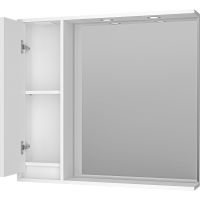 Зеркало со шкафом Brevita Balaton 90 L с подсветкой Белое матовое арт-BAL-04090-01-Л — фото 4, Зеркальные шкафы в ванную