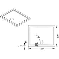 Акриловый поддон для душа Vincea 100х80 Белый арт-VST-5AR-8010 — фото 6, Акриловые душевые поддоны