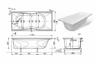 Ванна из искусственного камня Эстет Бета 170х80 без гидромассажа арт-ФР-00001321 — фото 6, Ванны из искусственного камня