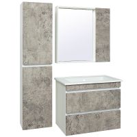 Товар: Тумба под раковину Runo Манхэттен 75 Серый бетон Белая арт-00-00001019 - фото 3 Тумба под раковину Runo Манхэттен 75 Серый бетон Белая арт-00-00001019 — фото 3, Тумбы под раковину