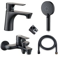 Комплект смесителей Orange Aristo Черный арт-M19-311b — фото 6, Готовые комплекты для ванной комнаты