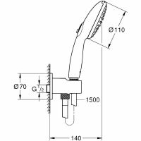 Товар: Душевой гарнитур Grohe Tempesta 110 Хром арт-26406003 - фото 4 Душевой гарнитур Grohe Tempesta 110 Хром арт-26406003 — фото 4, Душевые гарнитуры на держателе