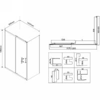 Душевой уголок Vincea City 120х90 профиль Черный стекло прозрачное арт-VSR-5CT9012CLB — фото 7, Прямоугольные душевые уголки