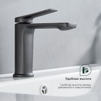 Товар: Смеситель для раковины Splenka Серый матовый арт-S40.10.07 - фото 4 Смеситель для раковины Splenka Серый матовый арт-S40.10.07 — фото 4, Смесители для раковины