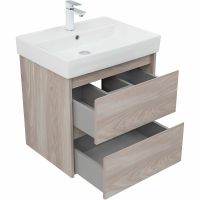 Тумба с раковиной Aquanet Nova Lite 60 подвесная Орех светлый арт-305236 — фото 8, Тумбы с раковиной