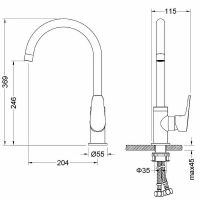 Смеситель для кухни Aquatek Бетта Черный матовый арт-AQ1182MB — фото 8, Смесители для кухни