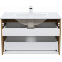 Тумба с раковиной Iddis Cloud 80 подвесная Белая матовая Дуб золотистый арт-CLO80Y0i95K — фото 3, Тумбы с раковиной