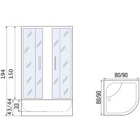 Душевой уголок River Don 80x80 MT с поддоном арт-10000008302 — фото 7, Душевые уголки четверть круга