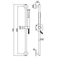 Душевой гарнитур Paffoni Life Золото медовое брашированное арт-ZSAL135HGSP — фото 2, Душевые гарнитуры на штанге