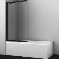 Шторка на ванну WasserKRAFT Dill 100 61S02-100 WasserSchutz Fixed профиль Черный стекло прозрачное арт-61S02-100WS Fixed — фото 2, Неподвижные шторки для ванной