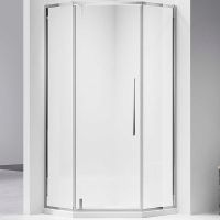 Душевой уголок Vincea Slim-N 100x100 профиль Хром стекло прозрачное арт-VSP-4SN100CL — фото 1, Душевые уголки трапеция