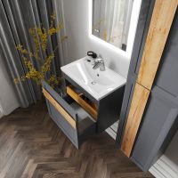 Тумба под раковину Бриклаер Берлин 60 подвесная Оникс серый арт-4627125416132 — фото 5, Тумбы под раковину