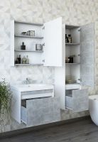 Товар: Зеркальный шкаф Sanflor Калипсо 60 Белый Ателье светлый арт-С03876 - фото 3 Зеркальный шкаф Sanflor Калипсо 60 Белый Ателье светлый арт-С03876 — фото 3, Зеркальные шкафы в ванную