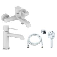 Комплект смесителей Orange Karl Белый арт-M05-311w — фото 6, Готовые комплекты для ванной комнаты