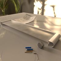 Стеклянная полка Altasan Лотос Белая матовая арт-ЛТ70БМ — фото 4, Полки для ванной и душа