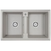 Кухонная мойка Paulmark Tandem 80/2 Серая арт-PM238150-GR — фото 1, Кухонные мойки