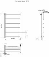 Электрический полотенцесушитель Aquanet Romeo 80х50 R с полкой Хром арт-281991 — фото 2, Электрические полотенцесушители