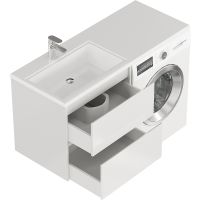 Тумба с раковиной Creto Cafor 130 L подвесная Белый глянец арт-19-W130L — фото 6, Тумбы с раковиной