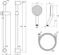 Товар: Душевой гарнитур Ravak 922.00 Хром арт-X07S003 - фото 7 Душевой гарнитур Ravak 922.00 Хром арт-X07S003 — фото 7, Душевые гарнитуры на штанге