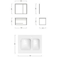 Комплект мебели для ванной Ceruttispa Oglio 80 подвесной Темно-серый арт-10030 — фото 6, Комплекты мебели для ванной