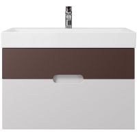 Тумба под раковину Creto Malibu 80 подвесная Chocolate Soft арт-7-1078CS — фото 1, Тумбы под раковину