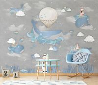 Фреска детская Ortograf Little Friends 34401 Фактура бархат FX Флизелин (4*3) Серый/Разноцветный, Рыбы арт-34401 (бархат FX) — фото 3, Фрески